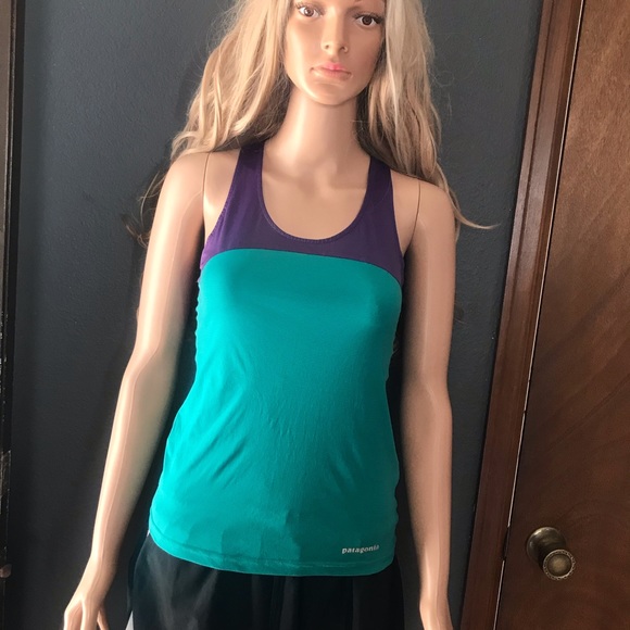 Patagonia Racerback Tank Green & Purple Size XXS Good Condition - Picture 8 of 16